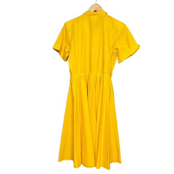 Vintage 1970s Womens Yellow House Dress Size 14 Whimsy Cottage Country Mature - Picture 4 of 5